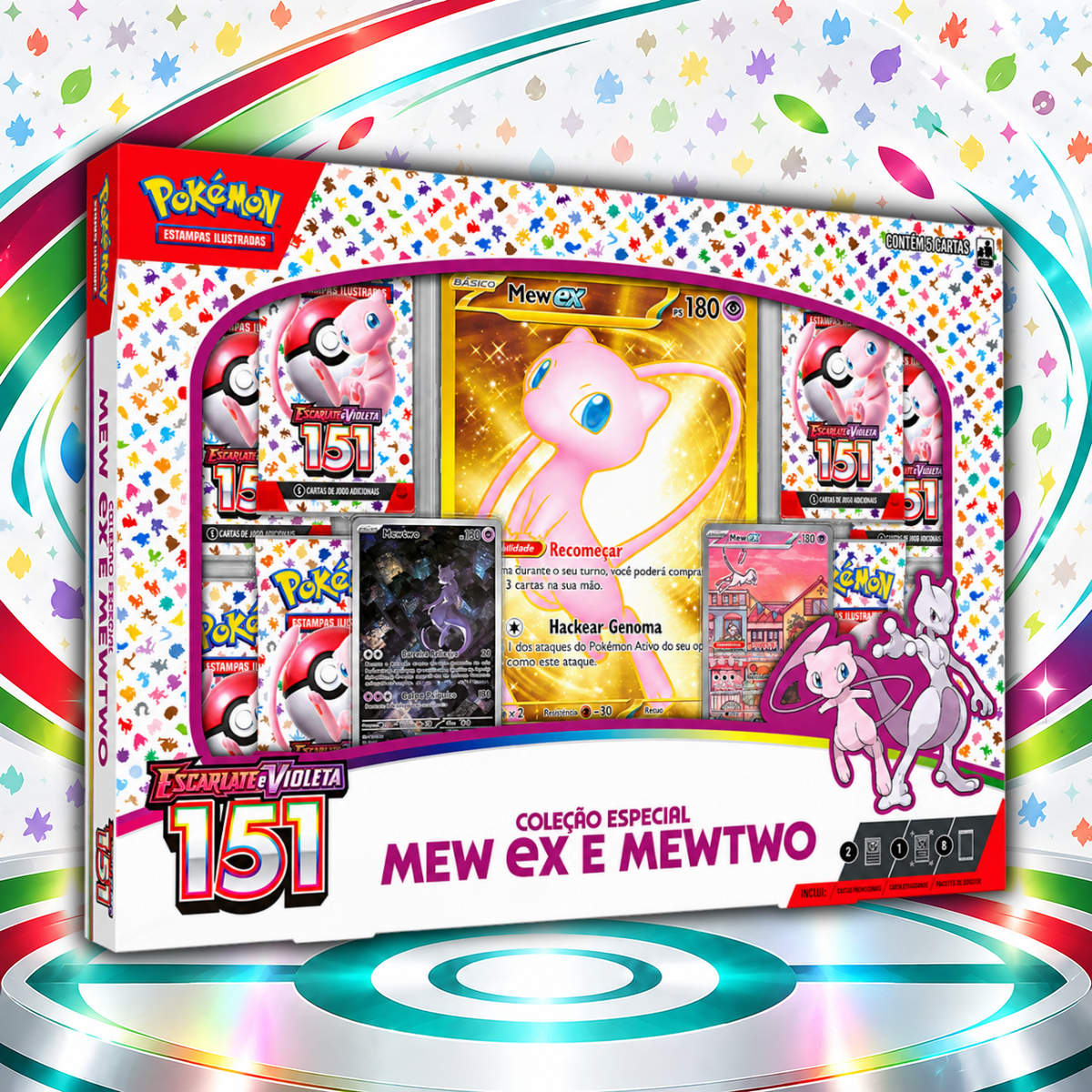 (PT-BR) Box Coleção Especial - Mew ex e Mewtwo - 151
